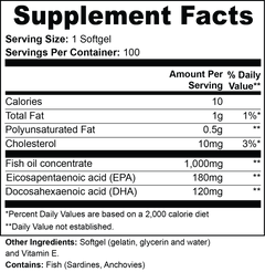 Omega-3 EPA 180mg + DHA 120mg